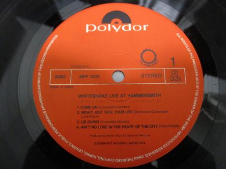 Whitesnake Live At Hammersmith Japan ONLY LP OBI RARE STICKER