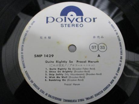 Procol Harum Quite Rightly So Japan Orig. PROMO LP DIF WHITE LABEL