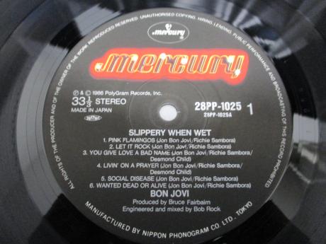 Bon Jovi Slippery When Wet Japan Orig. LP RARE COVER