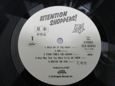 Starz Attention Shoppers ! Japan Orig. PROMO LP OBI WHITE LABEL