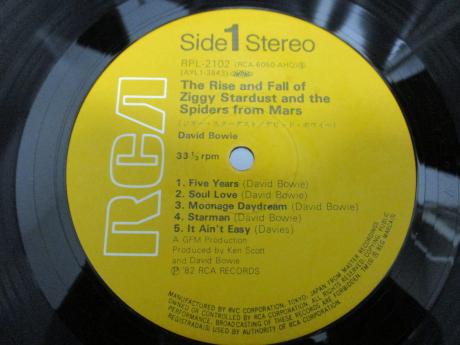 David Bowie Rise and Fall of Ziggy Stardust and the Spiders From Mars Japan Rare LP WHITE OBI