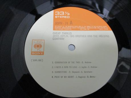 Janis Joplin Big Brothers and the Holding Company Cheap Thrills Japan Rare LP OBI