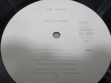 Legs Diamond Fire Power Japan Orig. PROMO LP WHITE LABEL