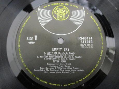 Elton John Empty Sky Japan Rare LP OBI DIF