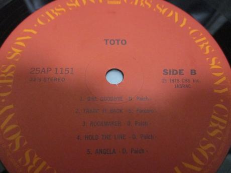 TOTO 1st Same Title Japan Orig. LP OBI INSERT