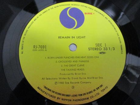Talking Heads Remain In Light Japan Orig. LP OBI