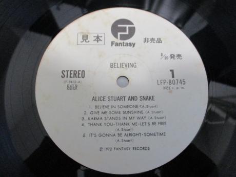 Alice Stuart And Snake Believing Japan Orig. PROMO LP OBI WHITE LABEL