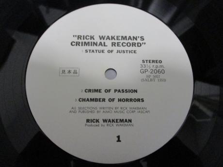 Rick Wakeman Criminal Record Japan Orig. PROMO LP OBI WHITE LABEL