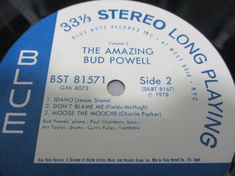 Bud Powell The Amazing Vol. 3 Bud! Japan Rare LP OBI BLUE NOTE