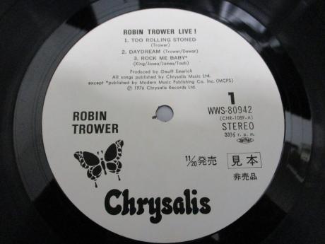Robin Trower Live ! Japan PROMO LP WHITE OBI WHITE LABEL