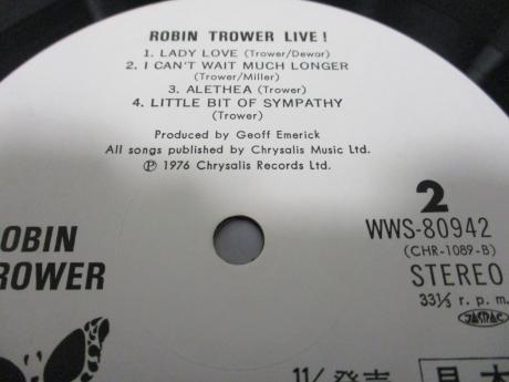 Robin Trower Live ! Japan PROMO LP WHITE OBI WHITE LABEL