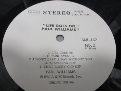 Paul Williams Life Goes On Japan Orig. PROMO LP OBI WHITE LABEL