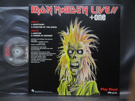 Iron Maiden Live!! + One Japan Orig. LIVE 4 Track 12” MISPRINT COVER