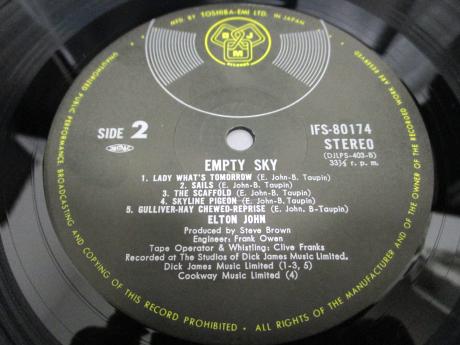 Elton John Empty Sky Japan Rare LP OBI DIF