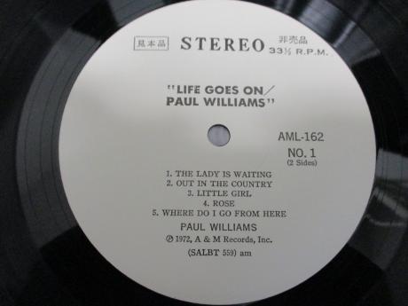 Paul Williams Life Goes On Japan Orig. PROMO LP OBI WHITE LABEL