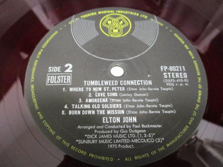 Elton John Tumbleweed Connection Japan Orig. LP RED WAX BOOKLET