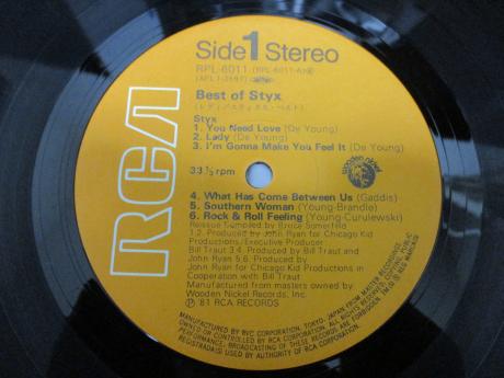 Styx Best Of Japan Orig. LP OBI INSERT