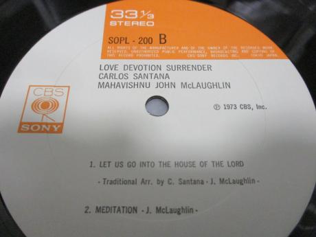 Santana Mahavishnu John McLaughlin Love Devotion Surrender Japan Orig. LP CAP OBI