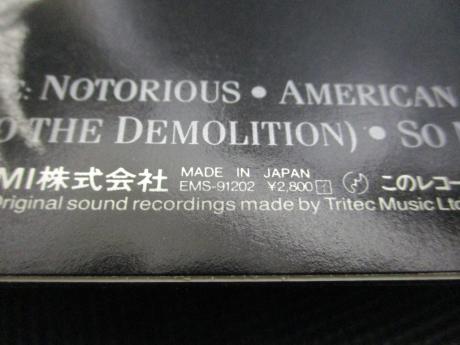 Duran Duran Notorious Japan Orig. LP OBI INSERT
