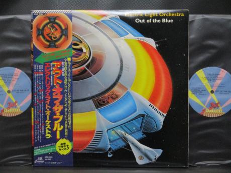 ELO Electric Light Orchestra Out of Blue Japan Rare 2LP BLUE OBI POSTER