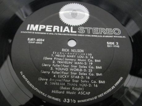 Ricky Nelson 10 Big Hits Japan Rare 10” F/B COVER