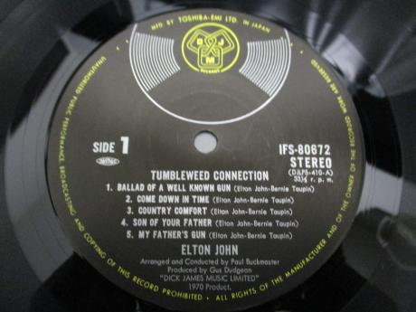 Elton John Tumbleweed Connection Japan Rare LP SILVER OBI