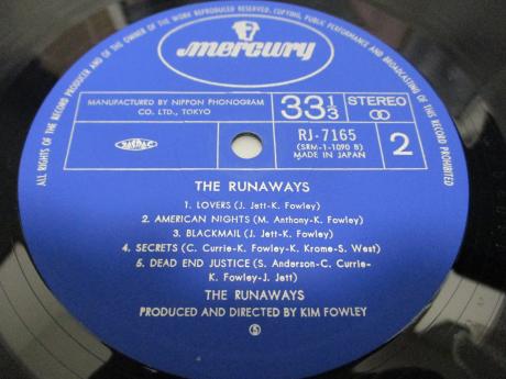 Runaways 1st Same Title Japan Early Press LP OBI G/F LIVE COVER